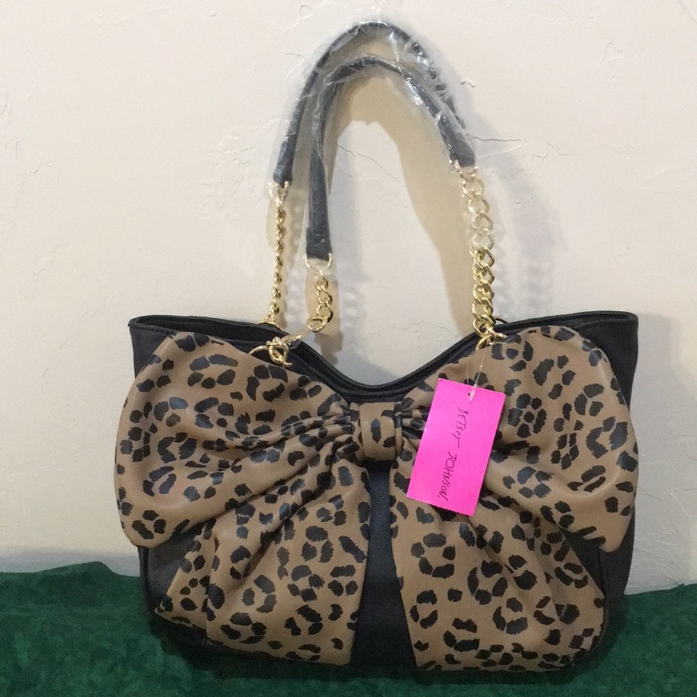 Betsey Johnson Leopard Bow Handbag